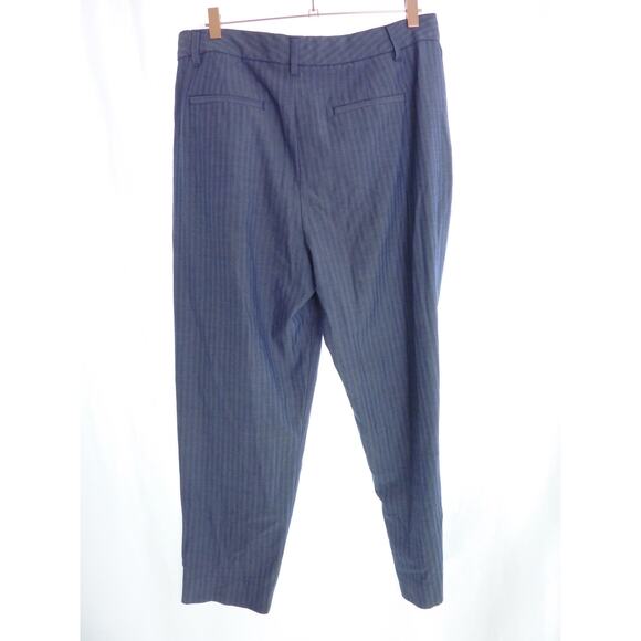 Banana Republic Blue Striped Dress Trousers Womens 12 Pants Mid Rise Tapered - Picture 3 of 5